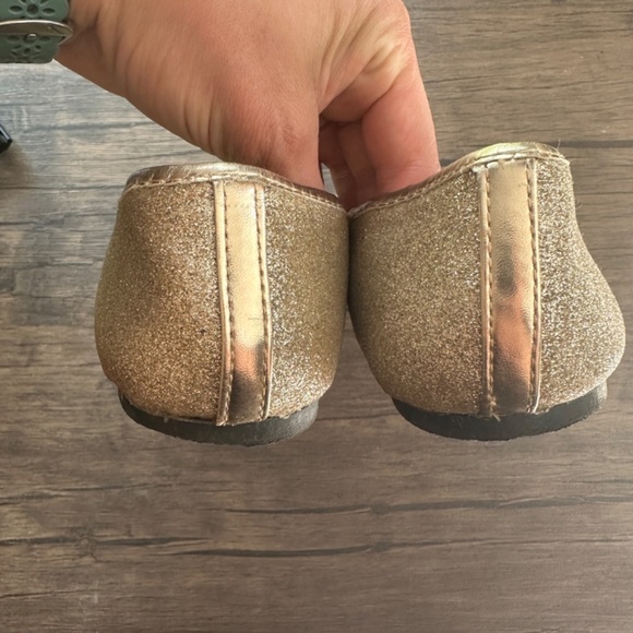 *NINA* Sparkly Gold Bow Ballet Flats Size 5 - Picture 5 of 7